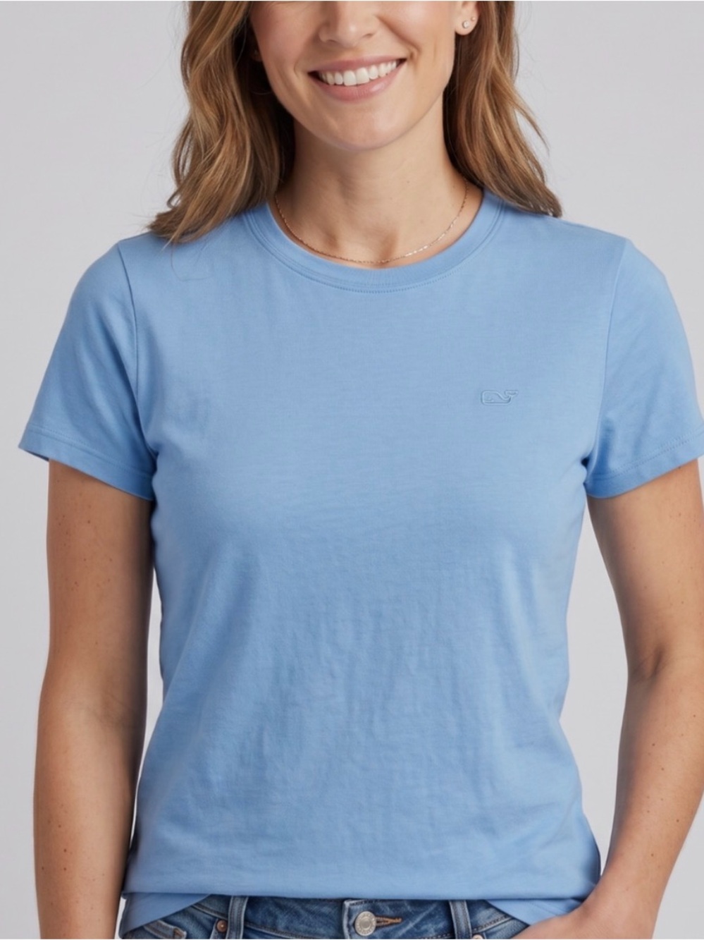 Vineyard Vines Womens Casual Knits Simple Crewneck Tee Shirt Hydrangea NWT
